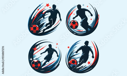 Soccer players running after the ball