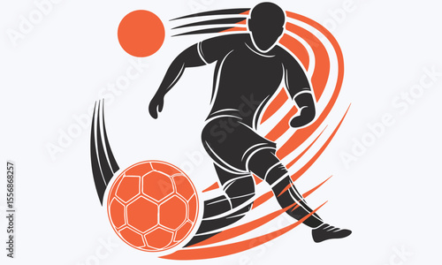Soccer players running after the ball