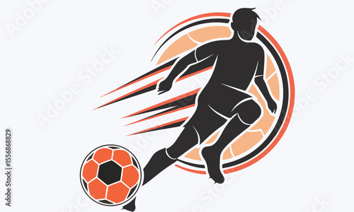 Soccer players running after the ball