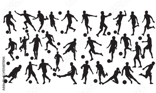Soccer players running after the ball