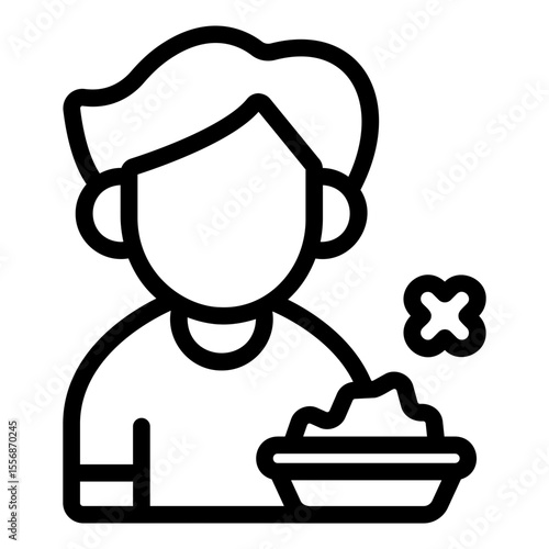 loss of appetite Line Icon