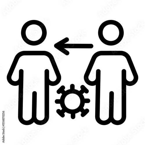 virus transmission Line Icon