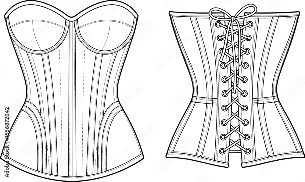 Hand-drawn sketch illustration of a pair of shoes and a woman's blank t-shirt design template for fashion apparel Hand-drawn sketch illustration of a pair of shoes and a woman's blank t-shirt design template for fashion apparel