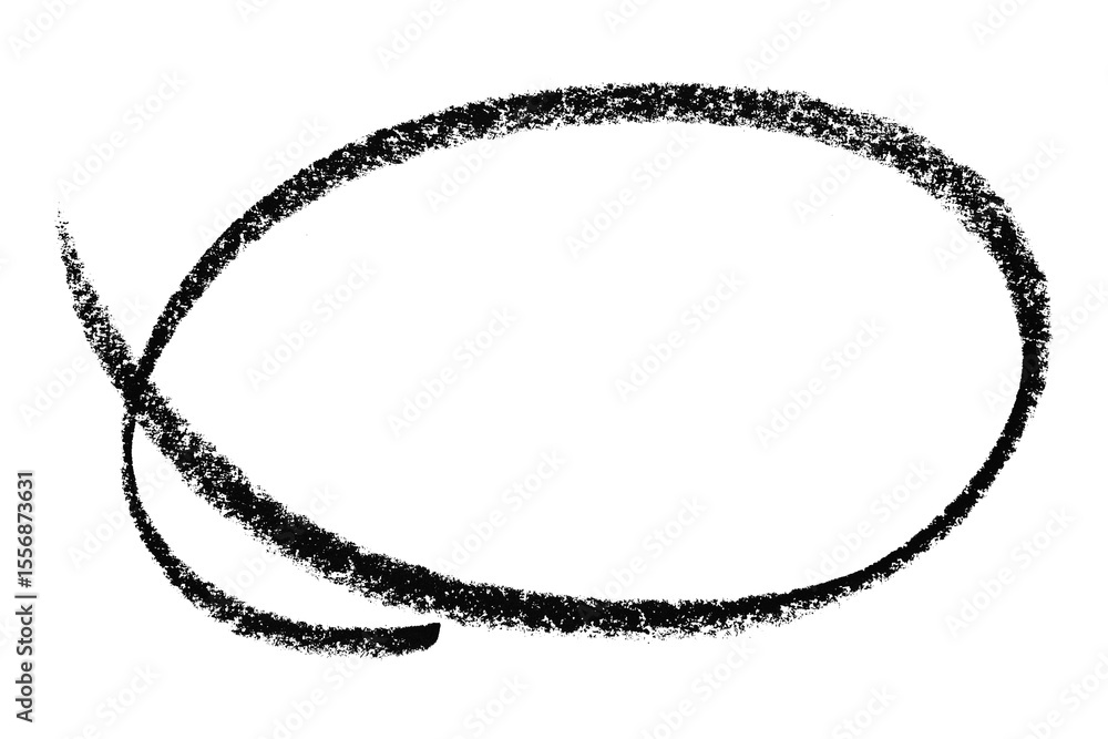 Black pencil highlight circle mark isolated on transparent background Black pencil highlight circle mark isolated on transparent background
