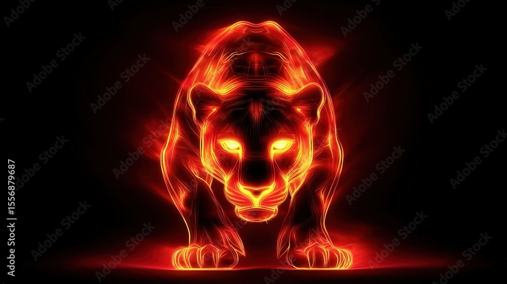 炎のトラのデジタルイラスト | Fire Tiger Digital Illustration 炎のトラのデジタルイラスト | Fire Tiger Digital Illustration