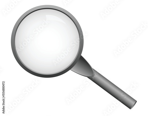 Search icon vector. Magnifying glass with Transparent Background. Magnifier, big tool instrument. Magnifier loupe search.