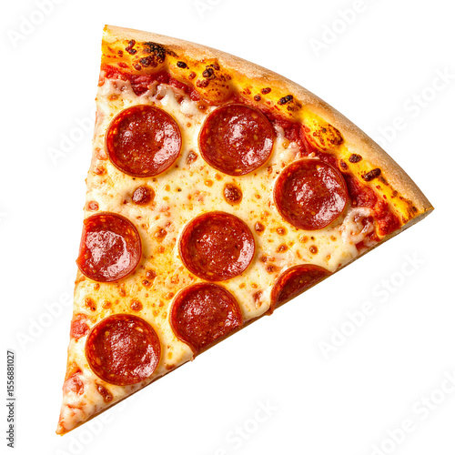 Pepperoni New York Style Pizza Slice, Transparent