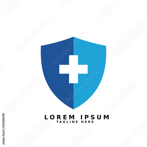 Blue medical shield healthcare logo