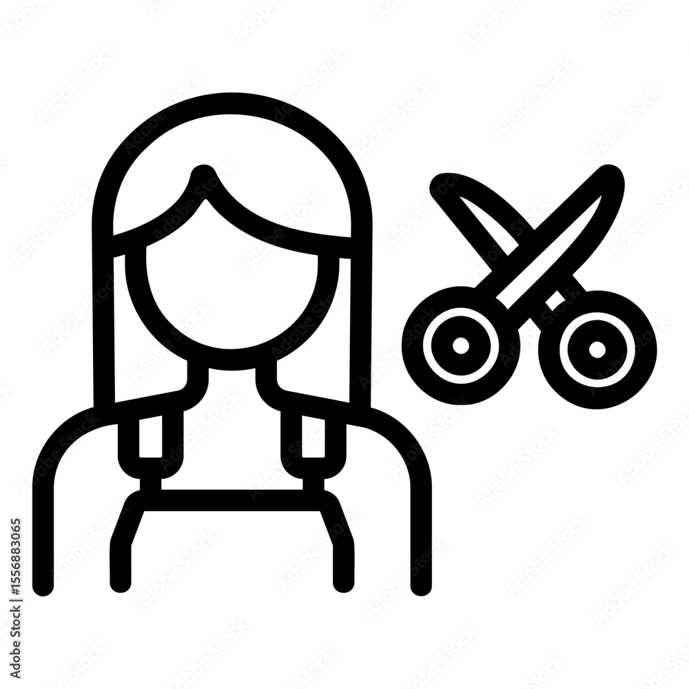 Fototapeta premium hairdresser Line Icon