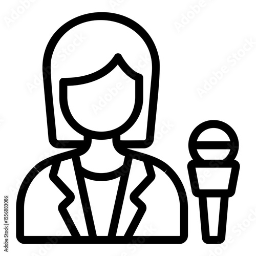 news reporter Line Icon