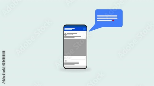 Wallpaper Mural Motion Graphic of Online Engagement Around Mobile Social App Interface Torontodigital.ca