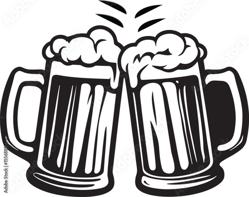 Vector silhouette beer glass design for celebration, party, celebration, pub, festival, new year and drink themed decoration.