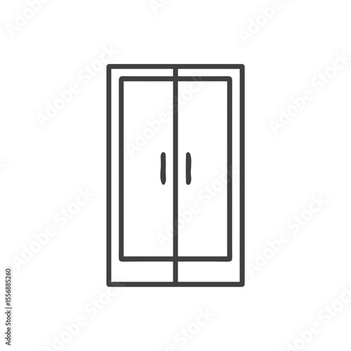 Wardrobe Closet Icon for Bedroom Design Apps, Storage Solution Websites, Furniture Graphics and Home Organization Content