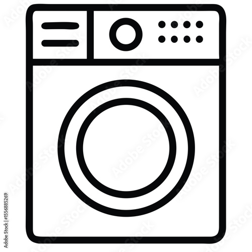 Washing Machine Icon for Home Appliance Apps, Laundry Room Design, Cleaning Service Websites and Household Equipment Graphics