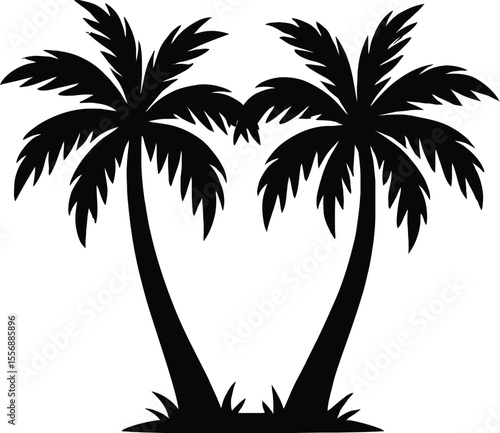 Abstract Plum Tree Silhouette Vector