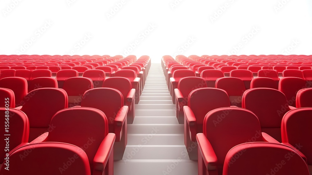 Naklejka premium Empty Red Stadium Seats.