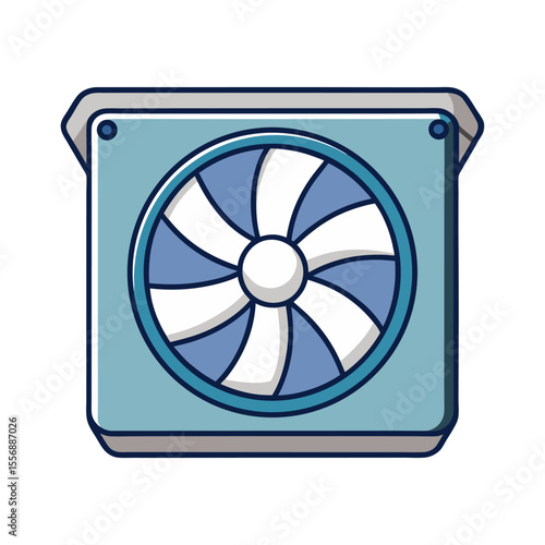 Flat roof exhaust fan icon vector illustration design