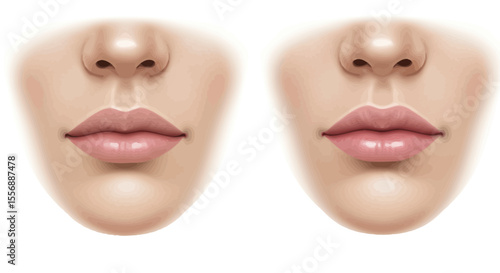 Realistic portrayal of lip augmentation methods for cosmetic beauty enhancement