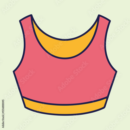 Stylized Cartoon Sports Bra with Comfortable Straps and Trendy Color Accents