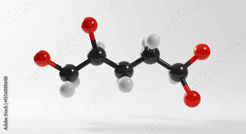 Molecular structure of adipic acid used in the production of nylon polymers