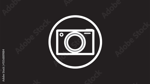 Camera icon, flat illustration of vector icon,glyph photo camera collection. Picture symbol on black background.