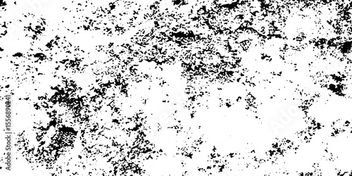 Distress grunge urban overlay spotted concrete grain surface grainy noise rust wall grunge black splatter and white background. damaged chalk crack rough ink wall texture.	