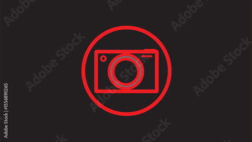 Camera icon, flat illustration of vector icon,glyph photo camera collection. Picture symbol on black background