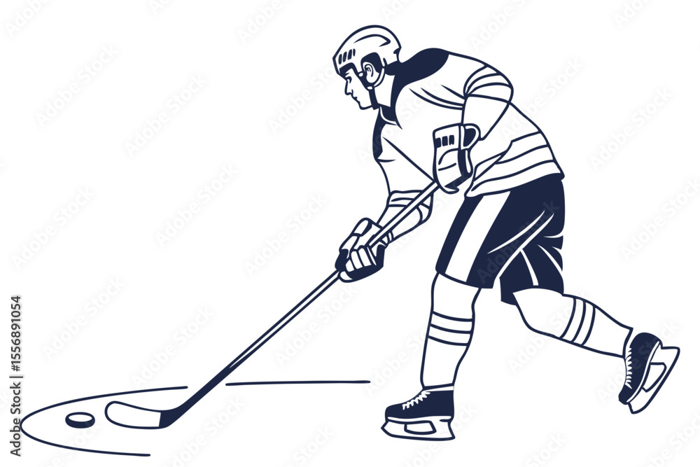 Fototapeta premium Ice Hockey Athlete Playing Sport in Motion