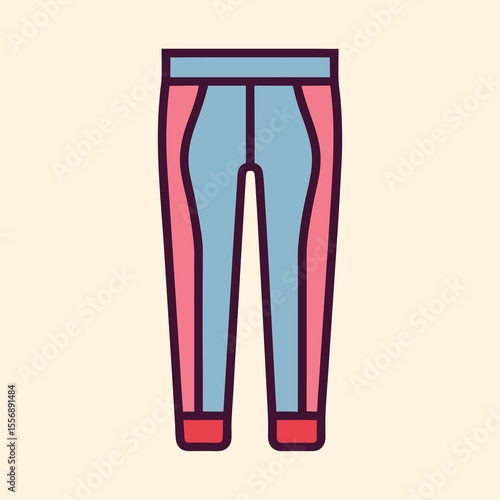 Stylish athletic leggings design with contrasting pink and blue color scheme