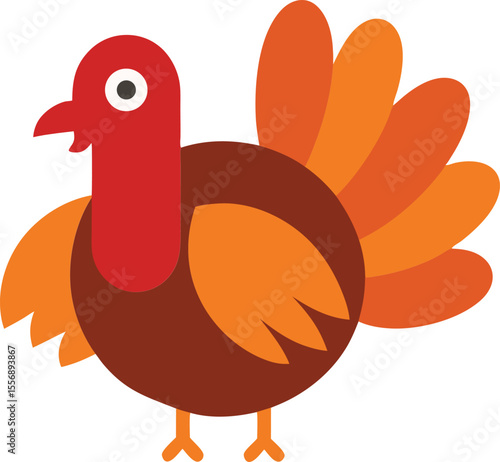 Wild turkey bird standing in nature, isolated on white background, perfect for wildlife, farm, Thanksgiving, and educational content – ideal stock photo for Adobe Stock and Freepik uploads.
