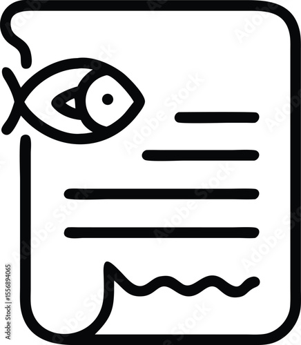 Fishing License Permit Document Vector