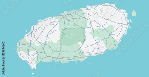 Layered editable vector illustration outline of Jeju Island,South Korea.