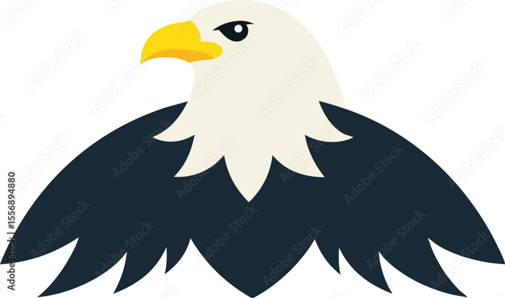 Fototapeta premium Majestic eagle soaring high with sharp eyes, powerful wings spread wide in blue sky, symbol of freedom, strength, wildlife photography, nature, bird of prey in flight, wild eagle close-up image
