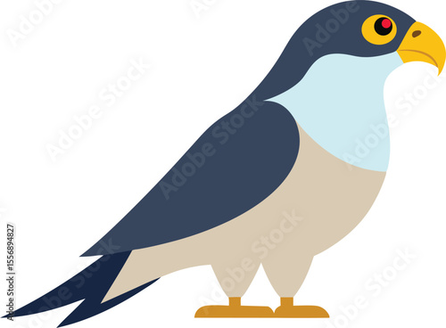 Majestic falcon soaring in blue sky, wild bird of prey close-up, powerful hunting falcon in flight, detailed feathers, wildlife nature photography perfect for Adobe Stock and Freepic