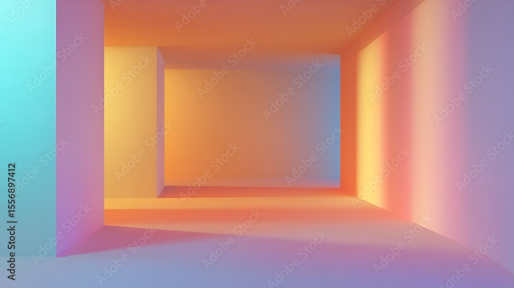 Fototapeta premium Colorful minimalistic geometric architectural abstract backdrop
