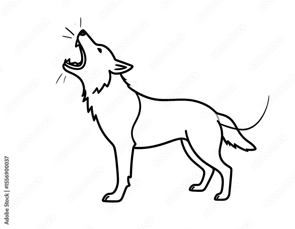 Obraz premium Wolf howling outline