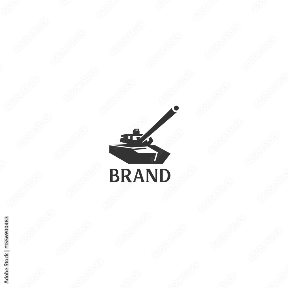 Fototapeta premium Dynamic Tank Silhouette Brand Logo with white background. 