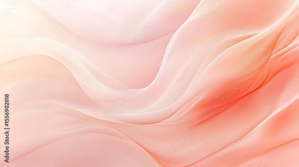 Obraz premium Peach fabric with soft waves, and texture.