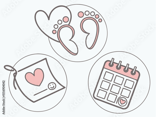 Parental fertility icon set