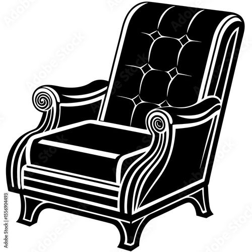 vector illustration of a armchair