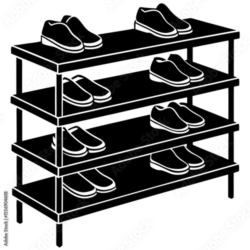 vector illustration of a shoe shop