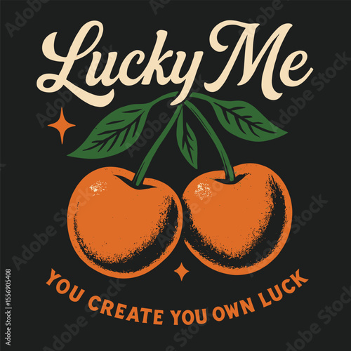 Cherry Fruit Vintage Print and Farm Artwork - Love You Cherry Much Organic Food Design - Retro Fruit Club T-Shirt Graphic