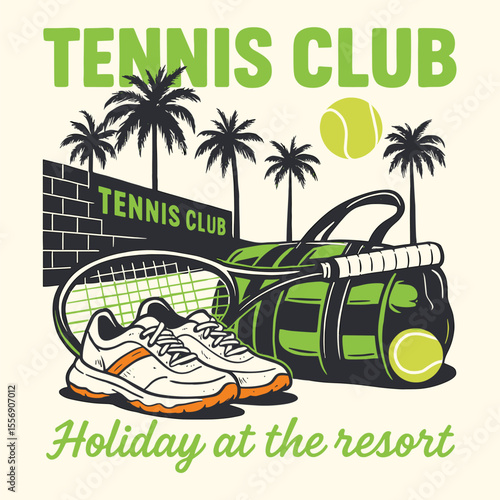 Tennis Court Graphic Design Vintage Retro Sport Print Womens Athletic Tee Vector Art Tennis Club Artwork Summer T Shirt Design