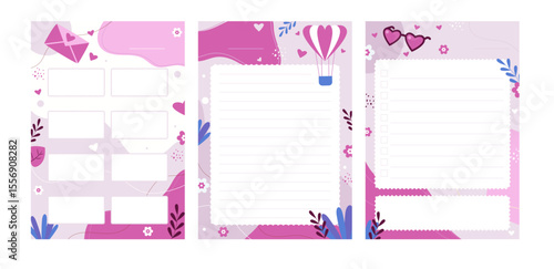 Printable Cute Pink Aesthetic Planner Templates Notes, To-Do Lists & More