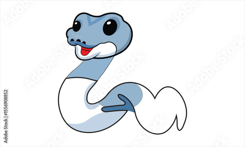 python pied ball python cartoon vector