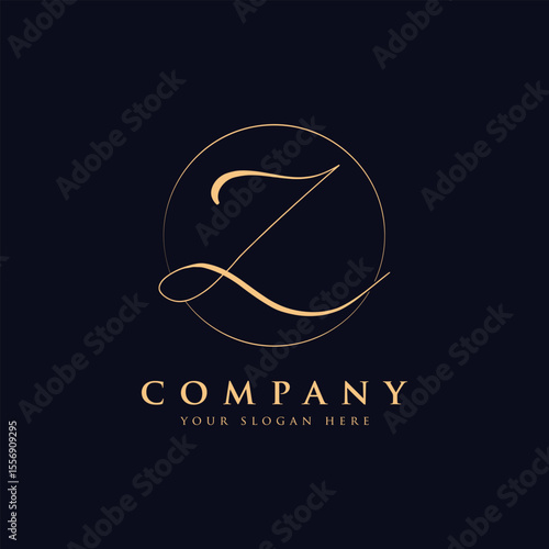 Luxury letter z logo template in gold color. Modern trendy initial luxury z letter logo design. Royal premium letter z logo design vector template.
