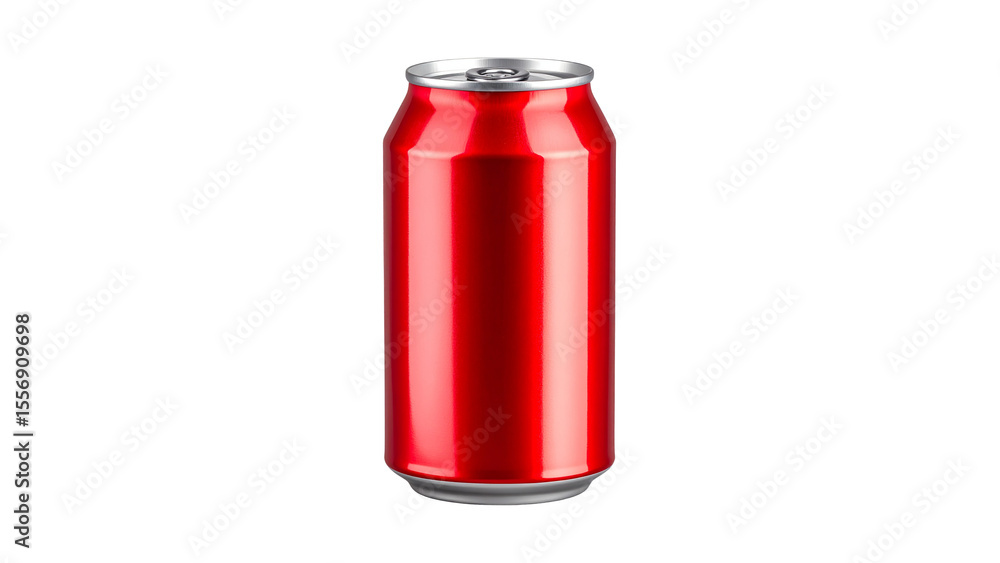Red aluminum soda can isolated on white or transparent png Red aluminum soda can isolated on white or transparent png