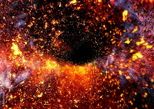 火炎が爆発して火の粉が飛び散る3dイラスト