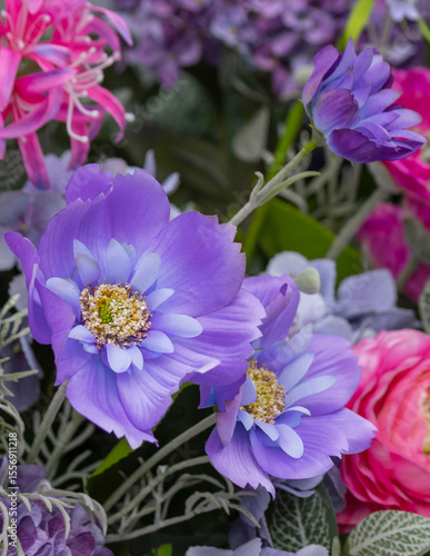 floral arrangement of multicolored flowers