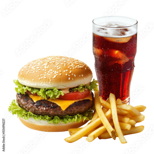 A set of hamburger fast food 